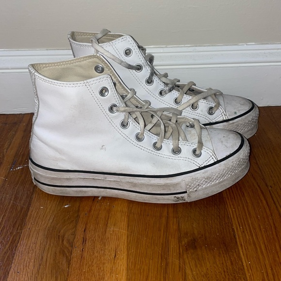 Platform high top converse white leather - Picture 1 of 6